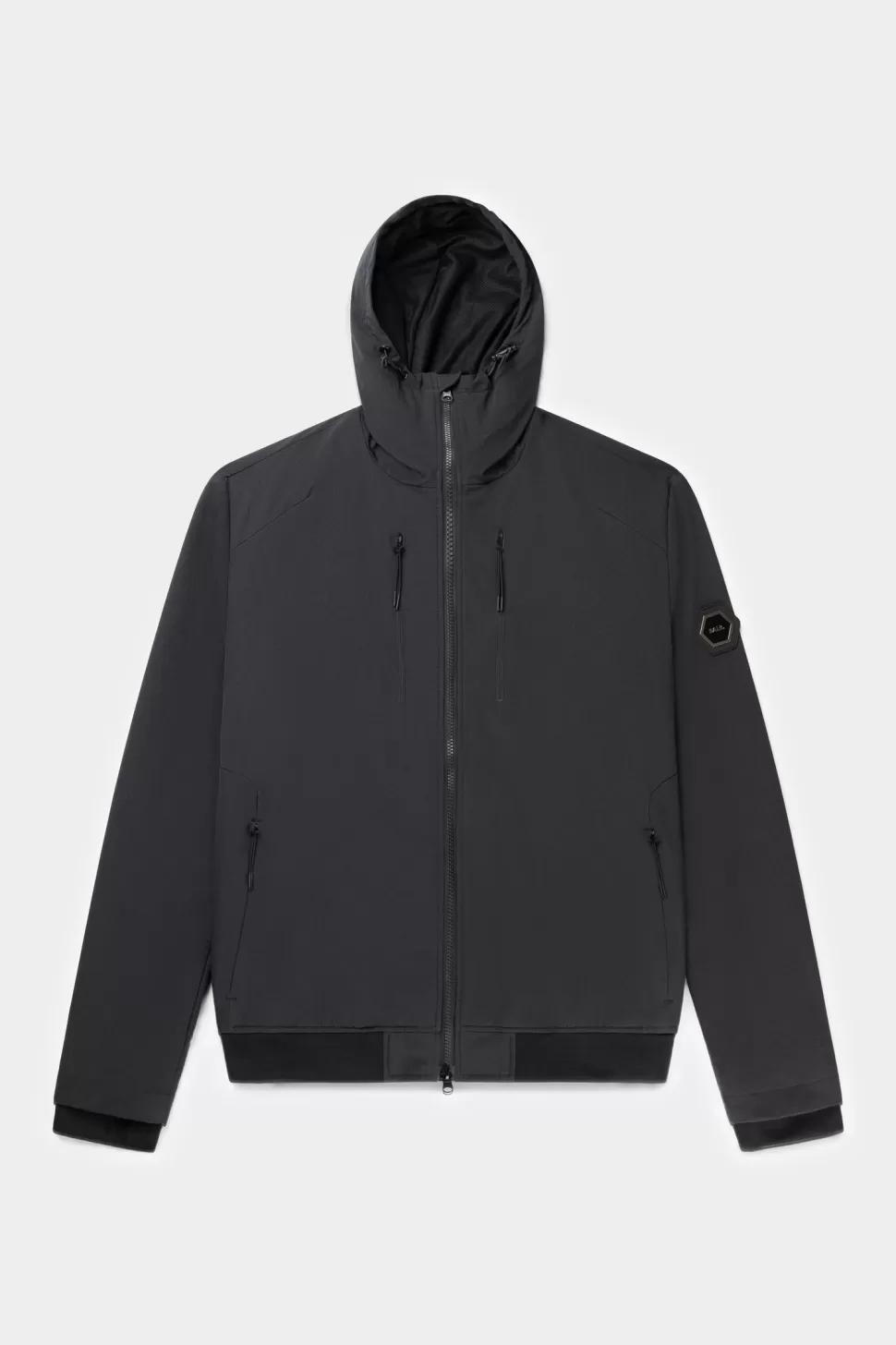 Jacken*BALR. Alec Hooded Windbreaker Jacket Jet Black