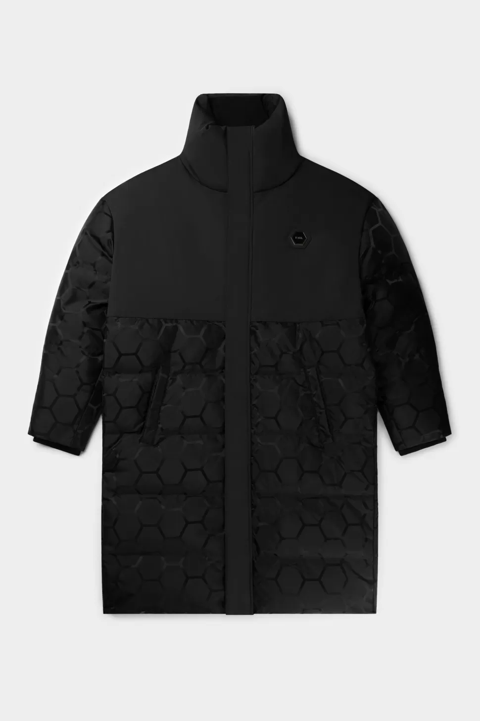 Jacken*BALR. Dante Jacquard Long Puffer Jet Black