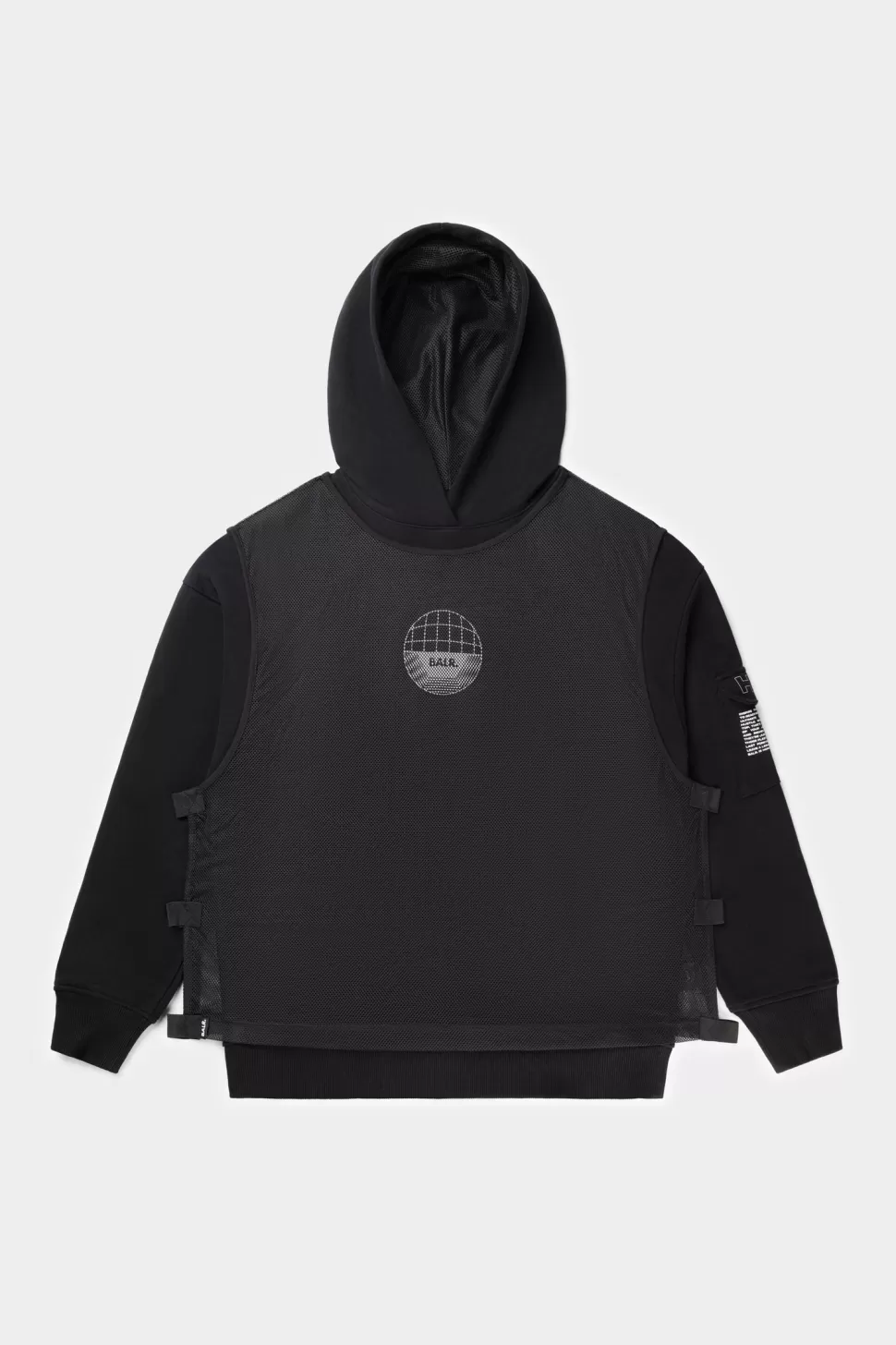 Kapuzenpullover*BALR. Joey Box Mesh H2S Hoodie Jet Black