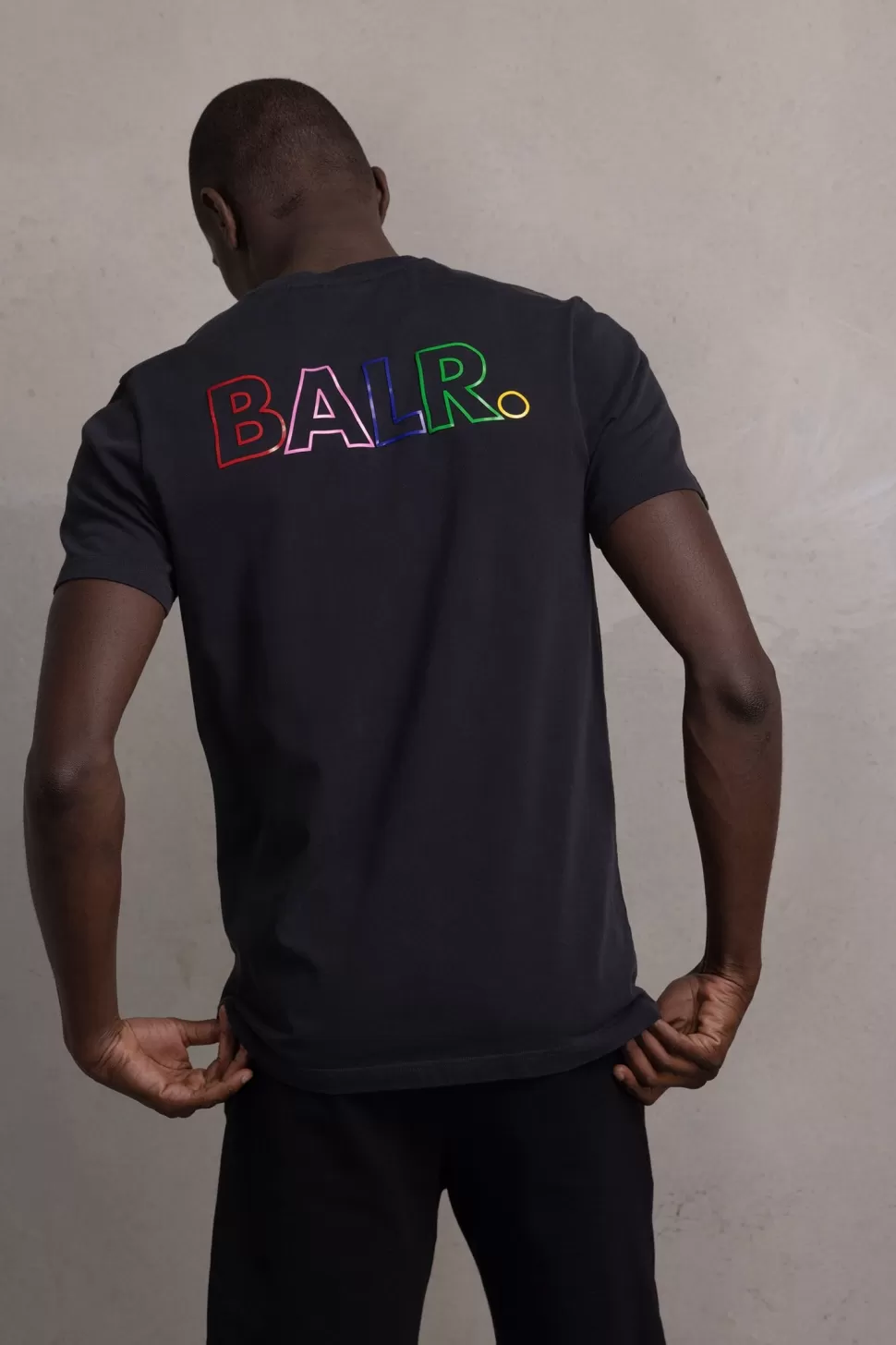 T-Shirts*BALR. Olaf Straight Colored Letters T-Shirt Jet Black