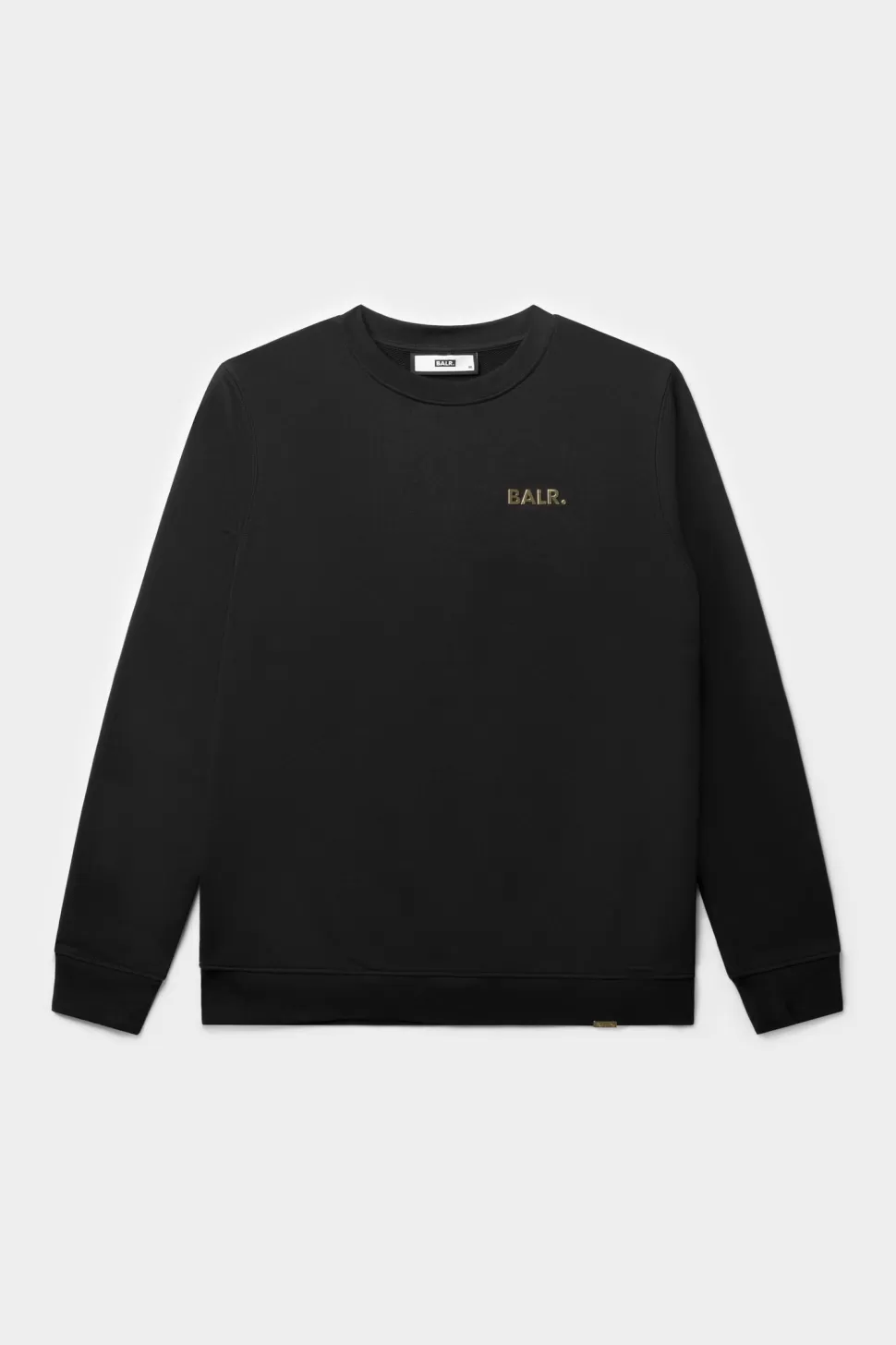 Sweatshirts*BALR. Olaf Straight Gold Doll Emblem Crewneck Jet Black