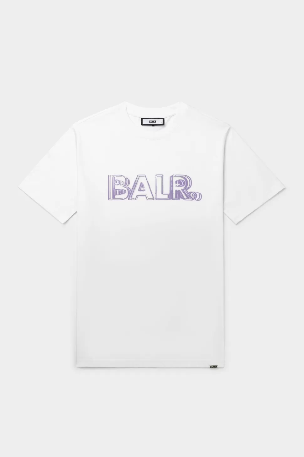 T-Shirts*BALR. Olaf Straight Neon Brand T-Shirt Bright White/Paisley Purple