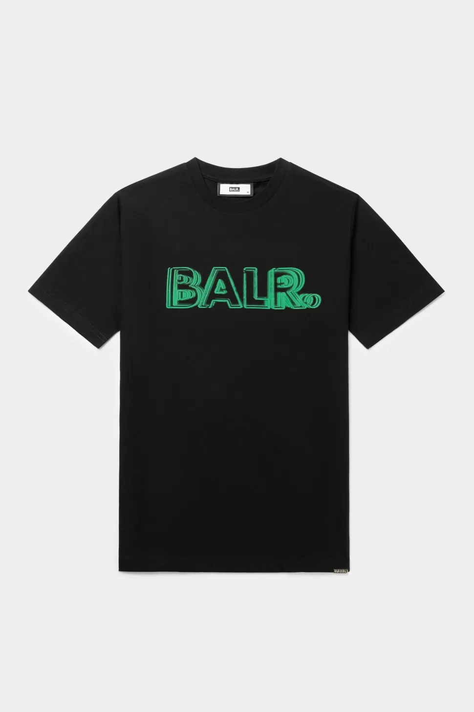 T-Shirts*BALR. Olaf Straight Neon Brand T-Shirt Jet Black/Putting Green