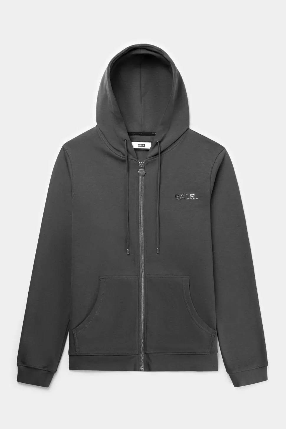 Sweatshirts*BALR. Q-Series Straight Zip Thru Hoodie Renewed Asphalt