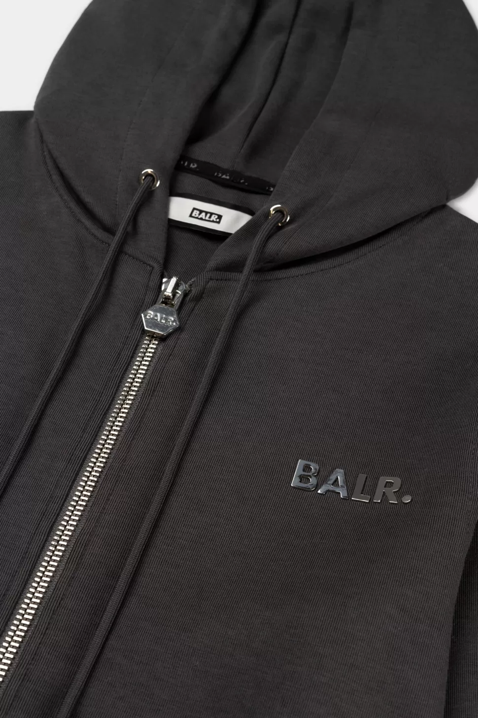 Sweatshirts*BALR. Q-Series Straight Zip Thru Hoodie Renewed Asphalt