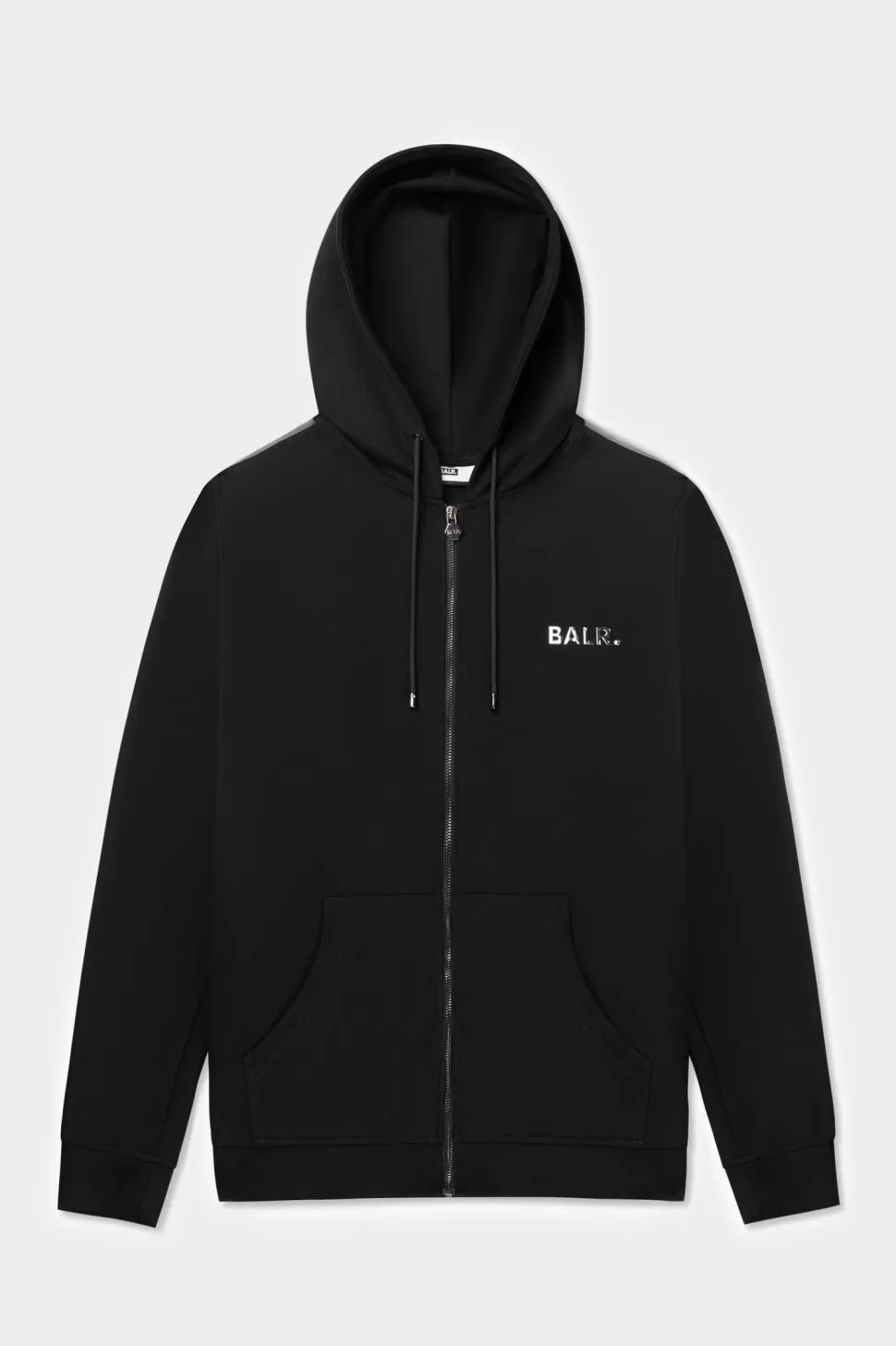 Sweatshirts*BALR. Q-Tape Zip Through Hoodie Jet Black