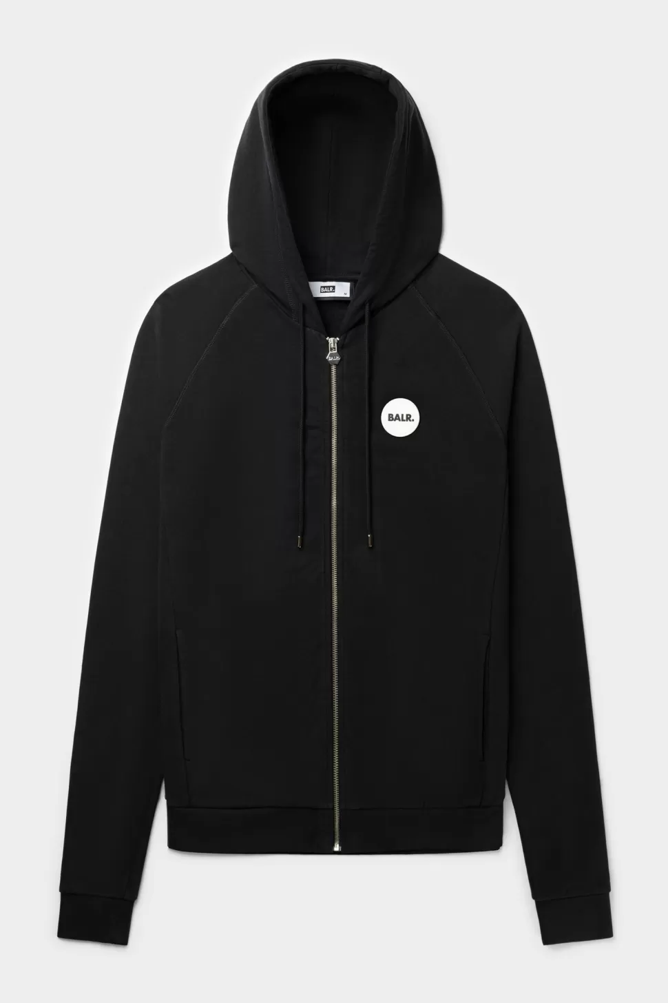 Kapuzenpullover*BALR. Rani Round Rubber Badge Zip Hoodie Jet Black