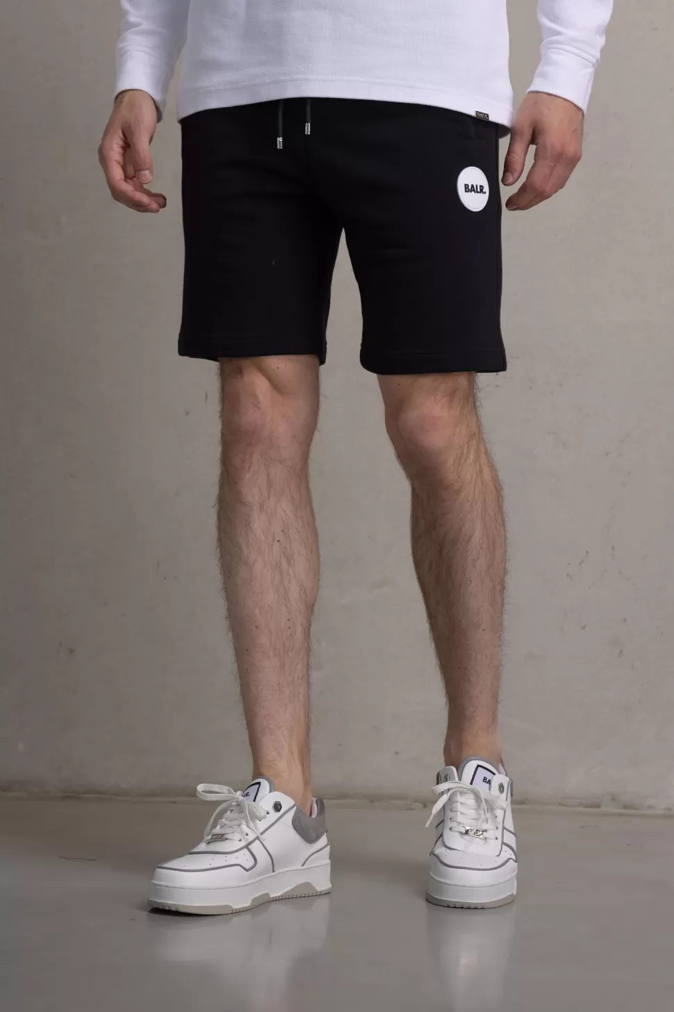 Kurze Hosen*BALR. Tony Regular Round Rubber Badge Sweat Shorts Jet Black
