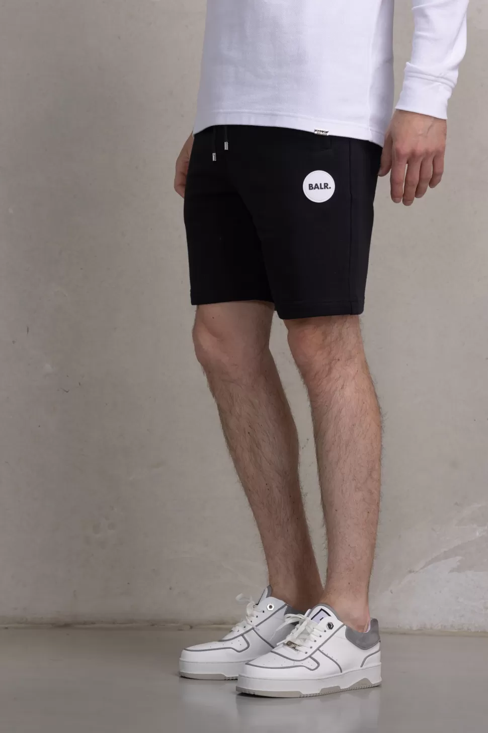 Kurze Hosen*BALR. Tony Regular Round Rubber Badge Sweat Shorts Jet Black